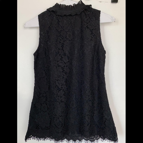 BNWT J. Crew Lace Ruffle Neck Top in Black - Picture 2 of 5